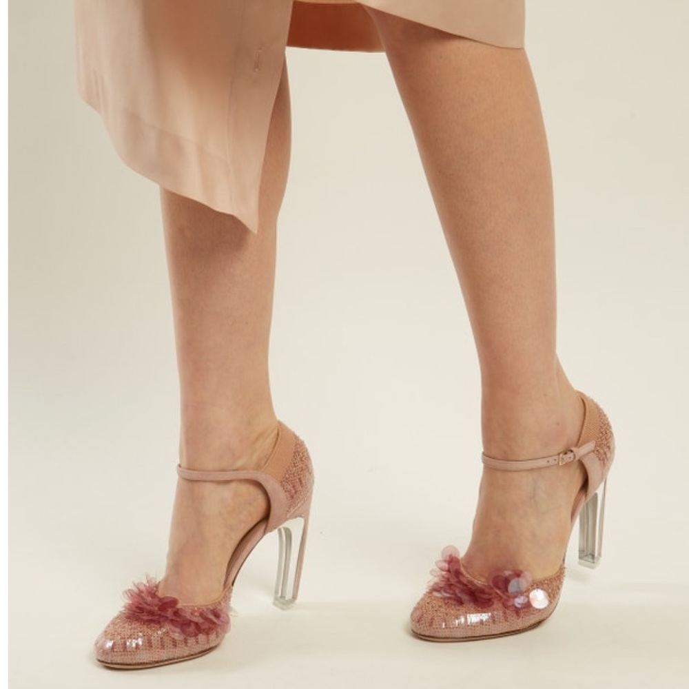 Valentino Sequin Embellished Mary Jane Pumps
